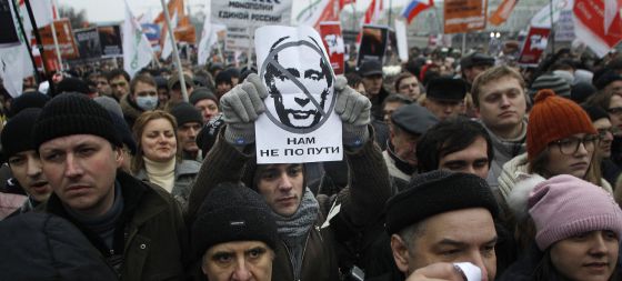 Fuente: EL PAIS. Protesta contra los resultados electorales en Moscú.
