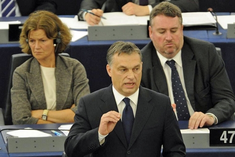 Fuente: EL MUNDO. Viktor Orban en el Parlamento Europeo.